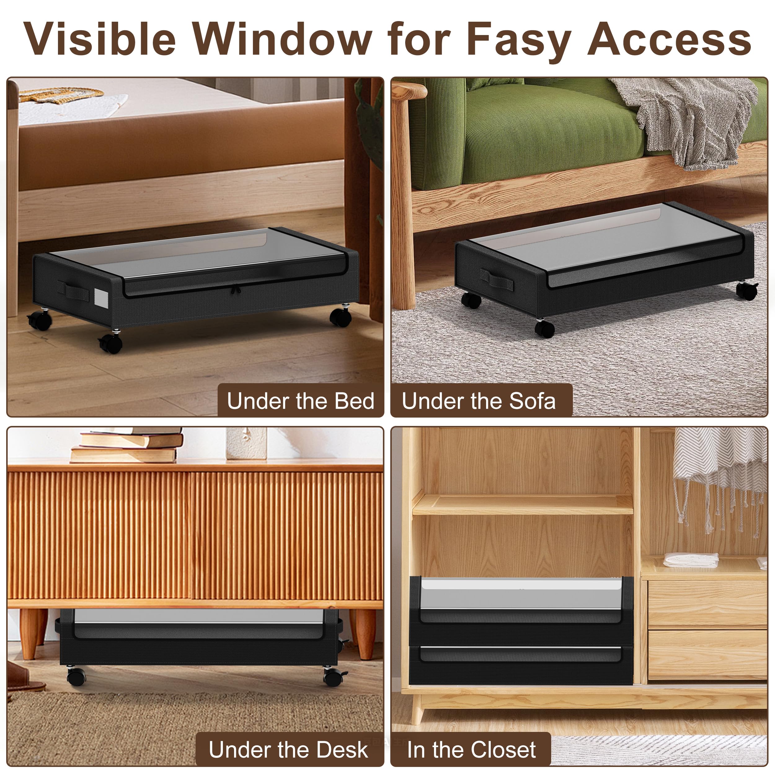 VXEAPADE clear lid for fast viewing of seasonal clothes and blankets