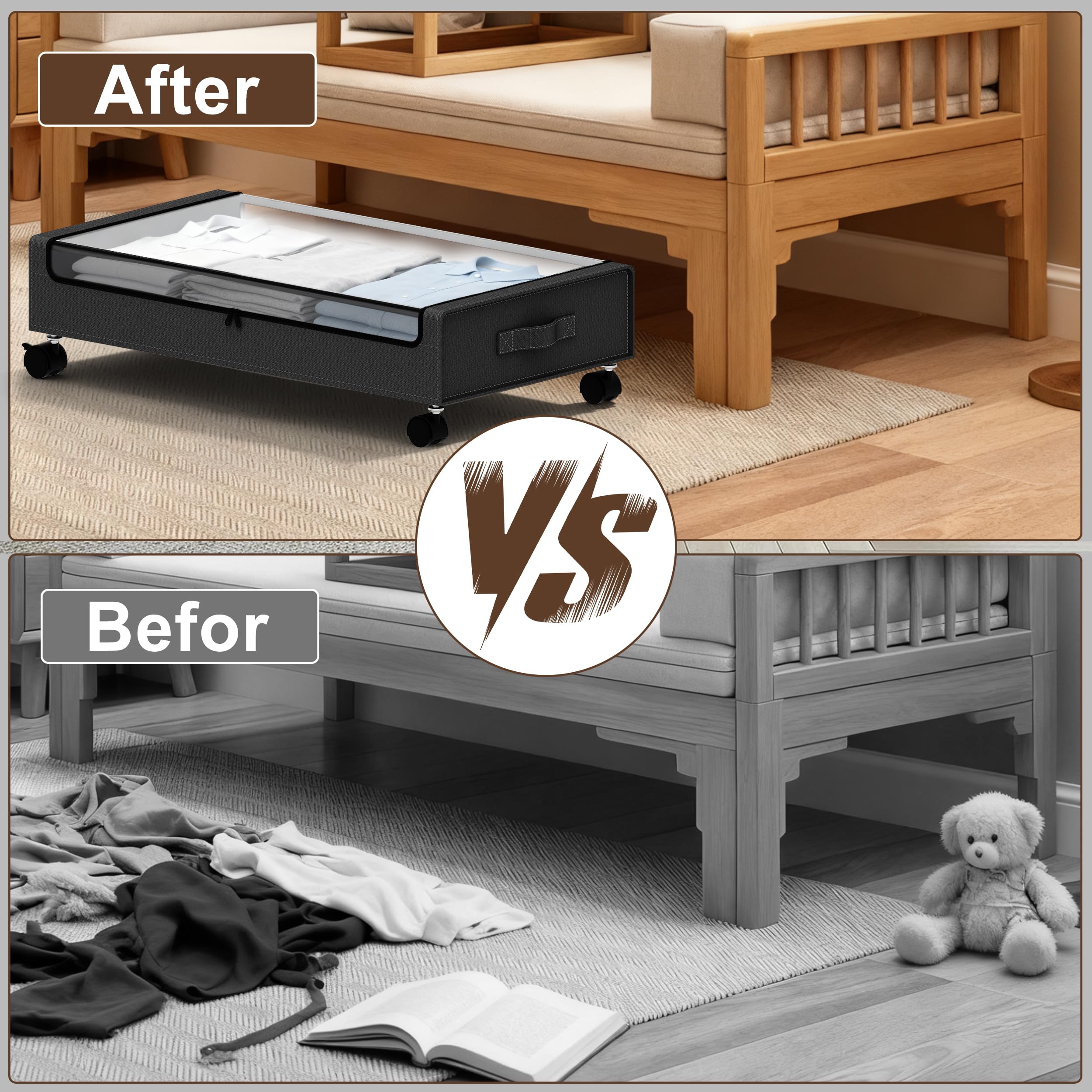 VXEAPADE quick and easy 15-minute assembly for under-bed storage
