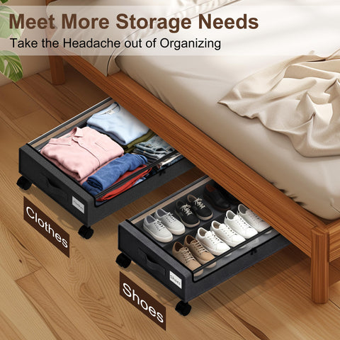 VXEAPADE XL bins fit under most beds and sofas