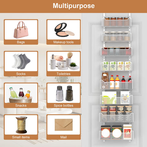 VyGrow 8-tier system maximizes vertical storage for groceries and toiletries.