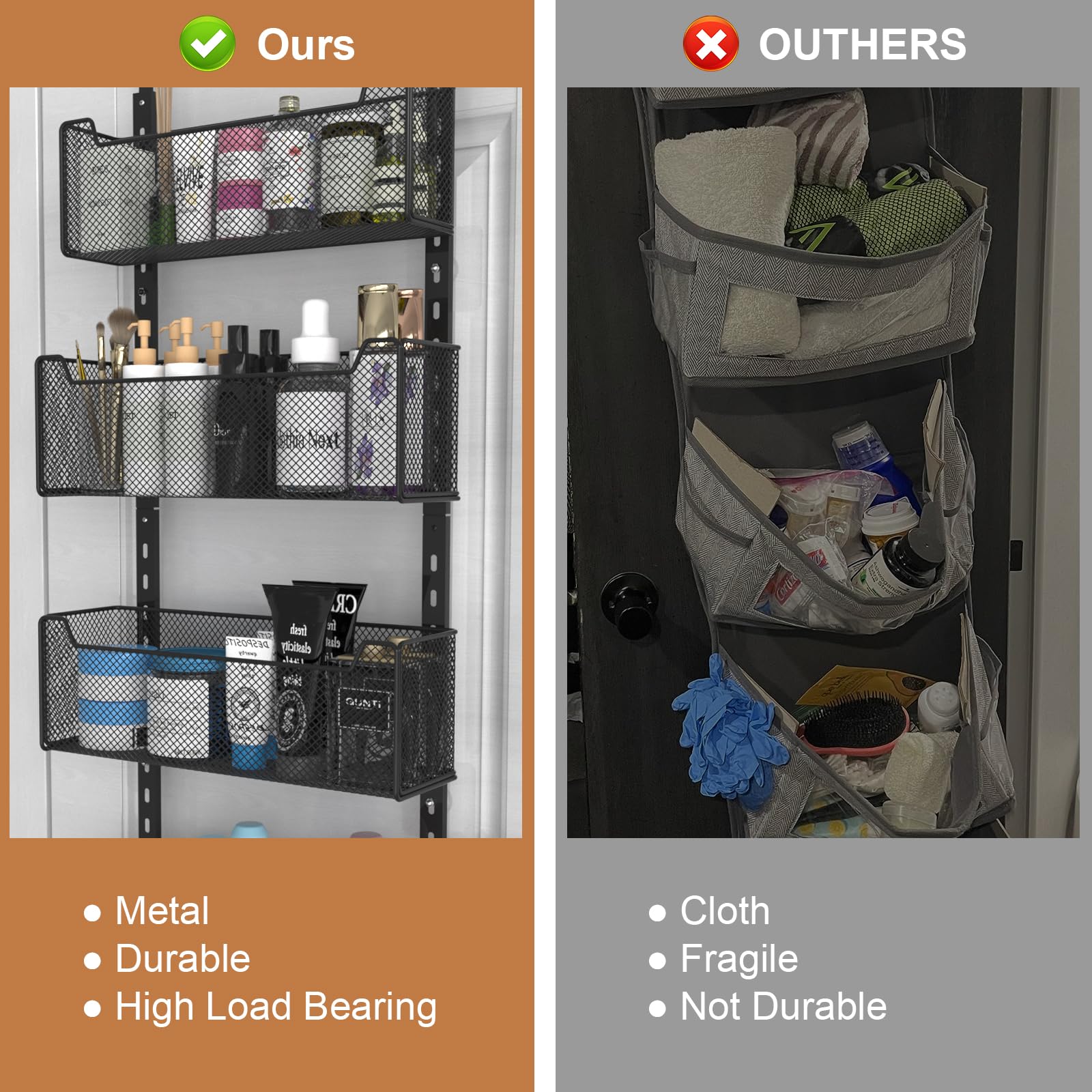 VyGrow door organizer fits bedroom and kitchen for everyday essentials.
