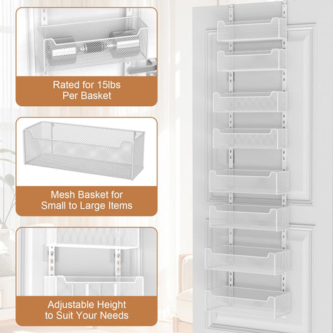 VyGrow door organizer fits behind doors to save space in bedrooms and kitchens.