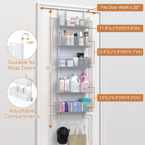 VyGrow rust-resistant carbon steel door organizer designed for durable, long-lasting use.
