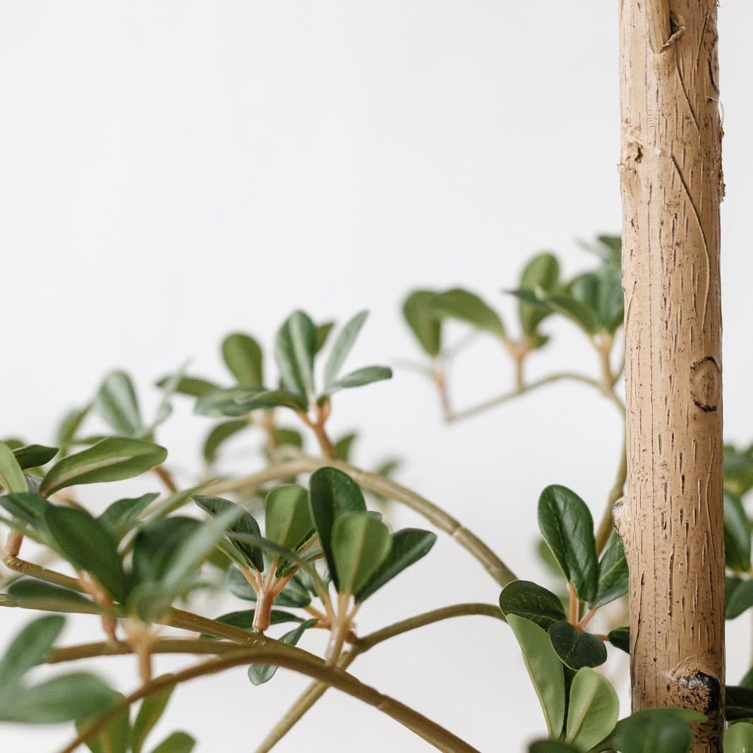 VYNT 7ft artificial olive tree placed in a living room setting