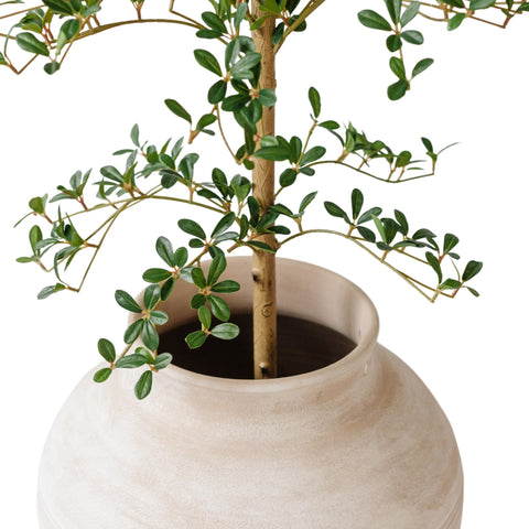 Elegant wedding centerpiece using VYNT faux olive tree