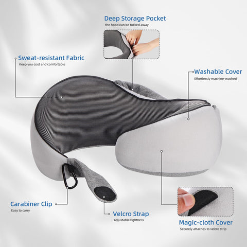 Vzpeun removable washable cover stays soft and breathable for travel use.