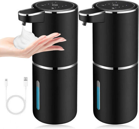 VZZNN 2-pack automatic soap dispenser front view for compact, hands-free use