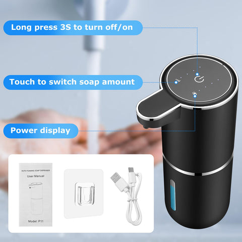 VZZNN foaming soap dispenser dispensing foam highlights touchless operation