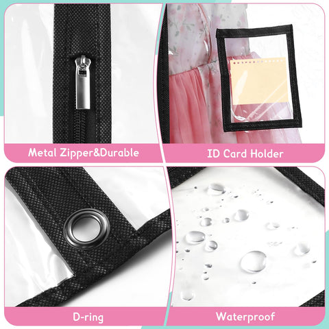 VZZNN four-zipper pockets bag keeps makeup and hairpieces neatly stored.