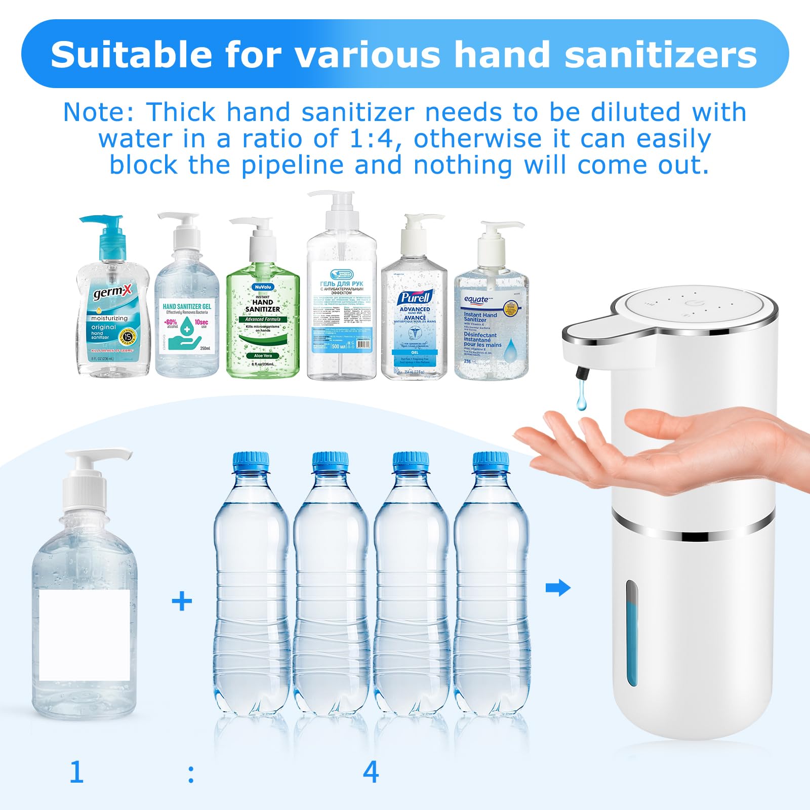 VZZNN 12.8oz USB rechargeable soap dispenser ready for daily use