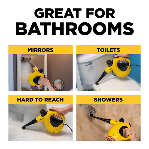 Wagner 505e cleans sinks and grout in bathroom and kitchen.