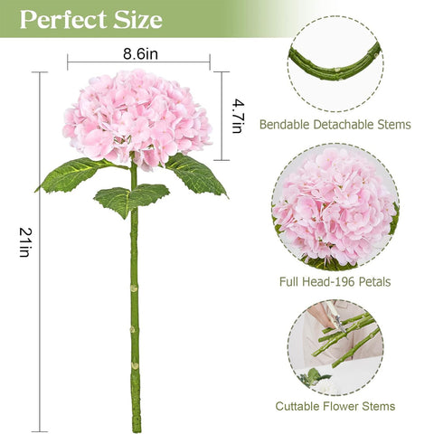 Waipfaru 21-inch hydrangea stem close-up highlighting durable iron wires.