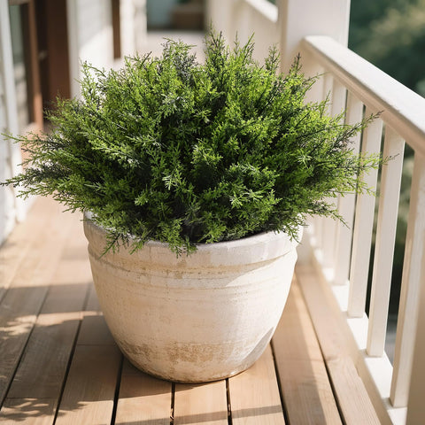 Waipfaru 24 bundles outdoor artificial plants closeup for porch decor and durability