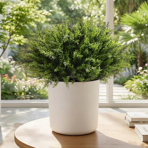 Waipfaru porch decor shot showing realistic color gradient in faux greenery