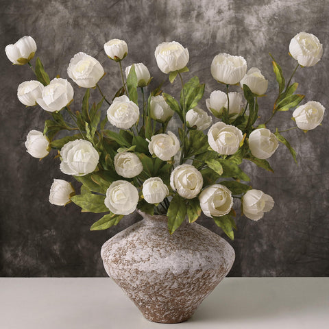 Waipfaru 6-pcs faux peonies with 27-inch stems for lush vase arrangements.