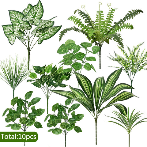 Waipfaru artificial greenery with varied stems enhances indoor decorative layouts.