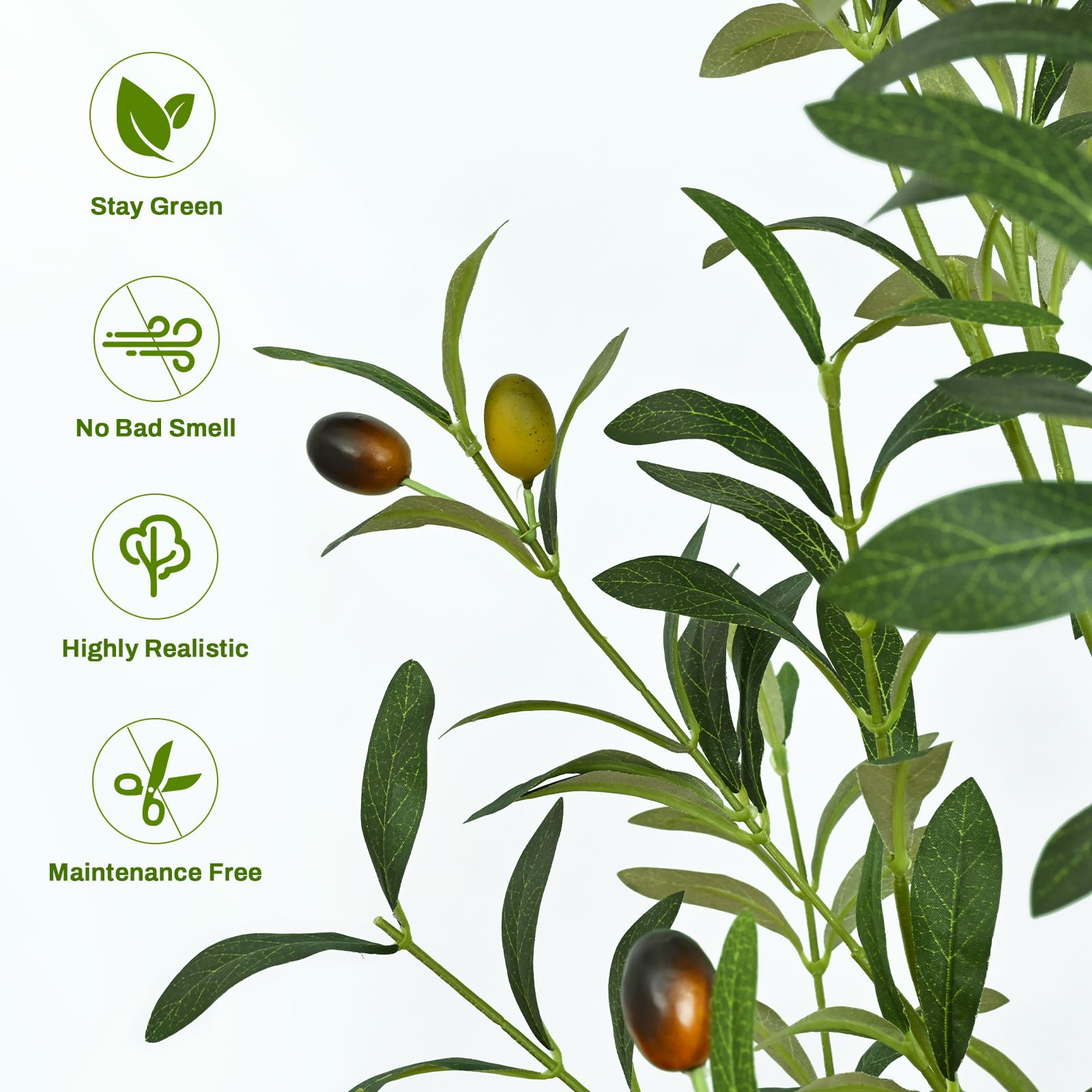 Waipfaru artificial olive tree upgraded cotton basket adds stability and warmth.