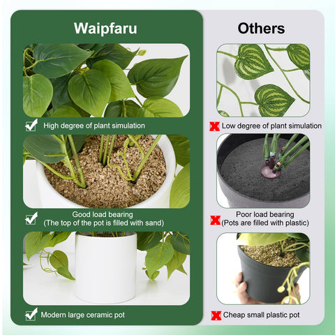 Waipfaru artificial plant brightens a shelf.
