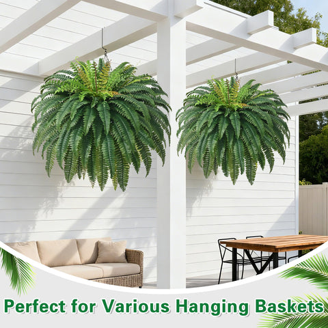 Waipfaru Boston fern 48in with dense fronds for porch decor.
