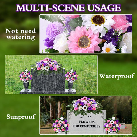 Waipfaru cemetery flowers UV-resistant materials endure outdoor conditions