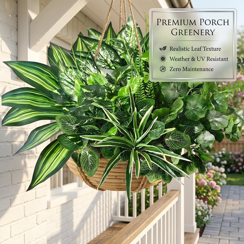 Waipfaru durable plastic leaves keep color through seasons and weather.
