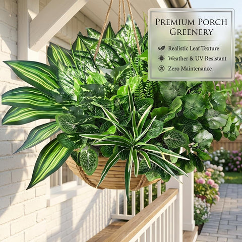 Waipfaru durable plastic leaves keep color through seasons and weather.