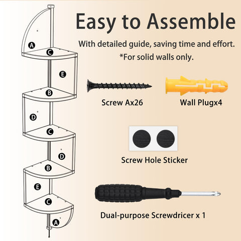 Waipfaru easy assembly includes labeled parts and tools.