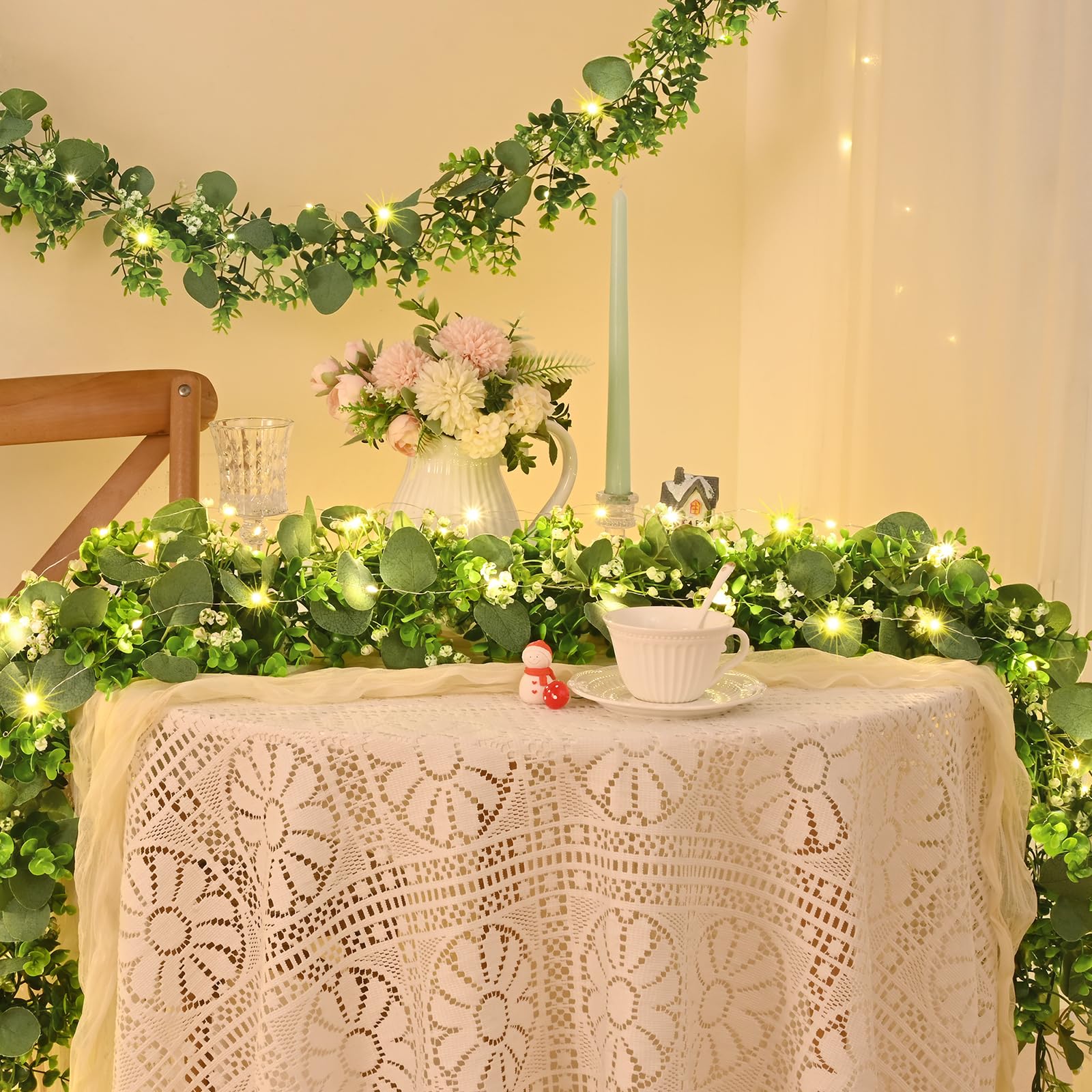 Waipfaru eucalyptus garland detachable leaves—easy shaping and customization.