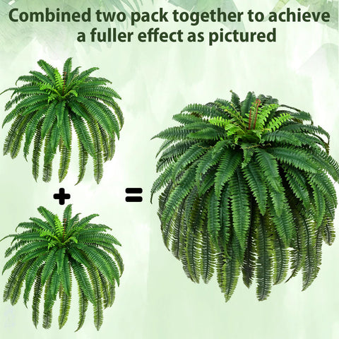 Waipfaru two pack ferns with 96 leaves for versatile display