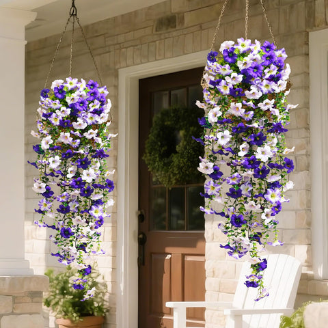 Waipfaru garden planters with long trailing vines create lush vertical interest.