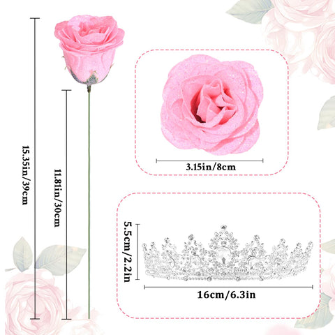 Waipfaru Glitter rose crown and butterflies, adds magical accents to celebrations.