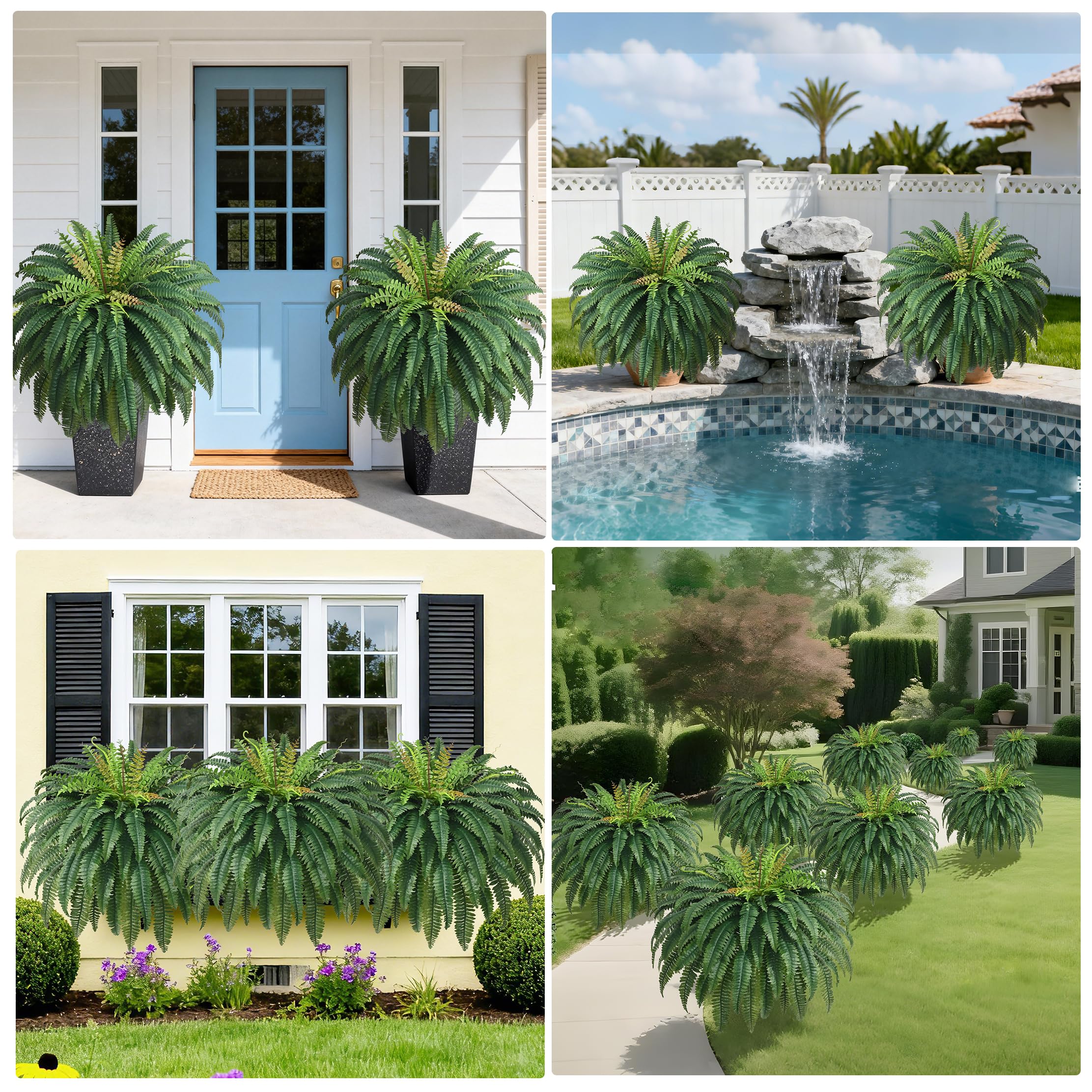 Waipfaru hanging-basket fern setup adds vertical greenery.