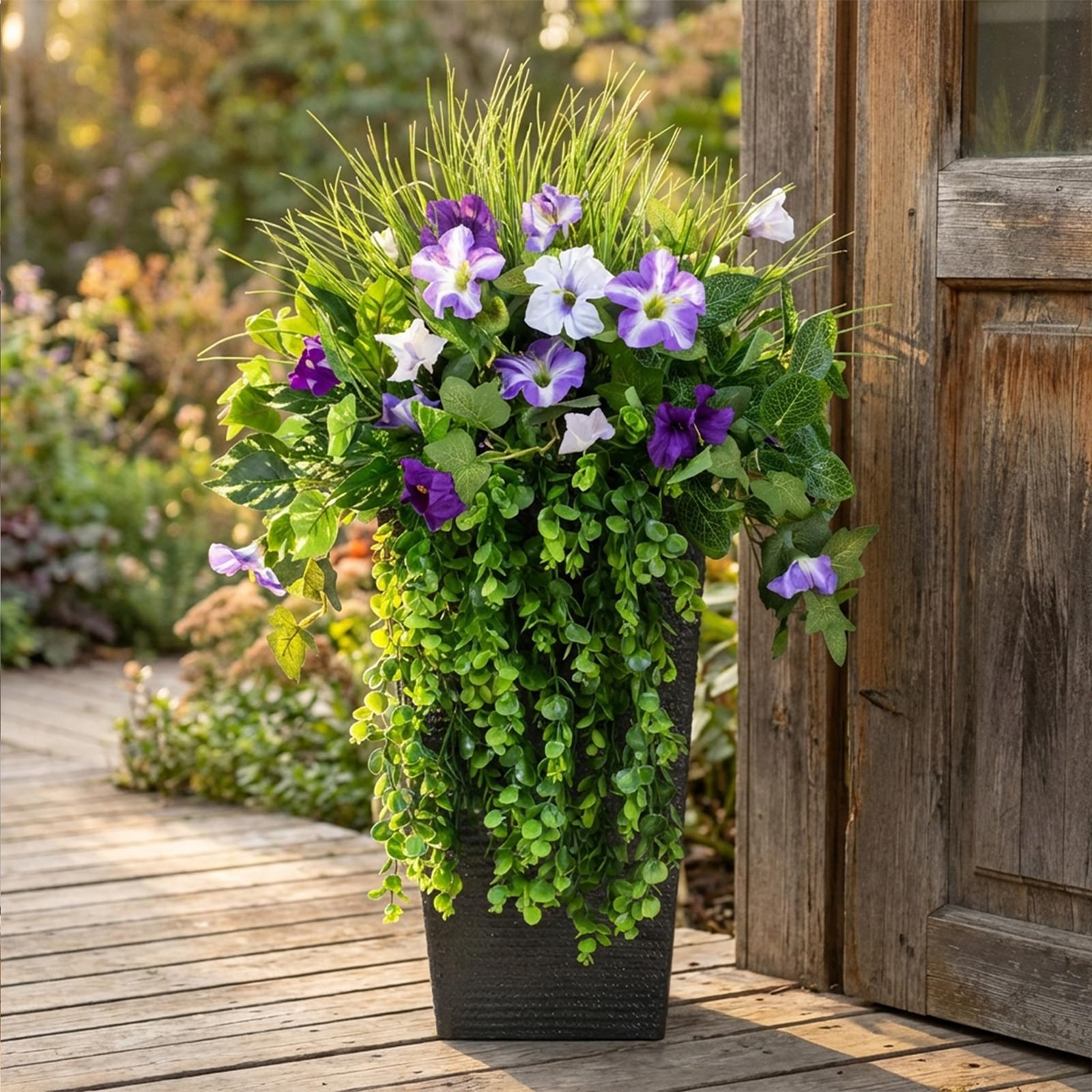 Waipfaru hanging plants artificial outdoor for balcony charm with zero maintenance