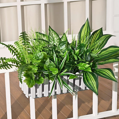 Waipfaru large-bunch faux plants brighten entries and corners of homes.