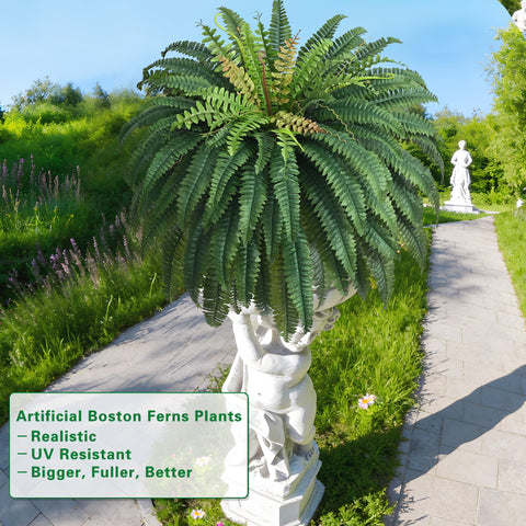 Waipfaru large faux fern full, bushy radiating fronds for focal areas.