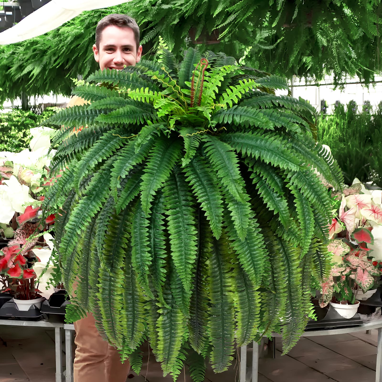 Waipfaru living room and porch decor ideas with faux ferns