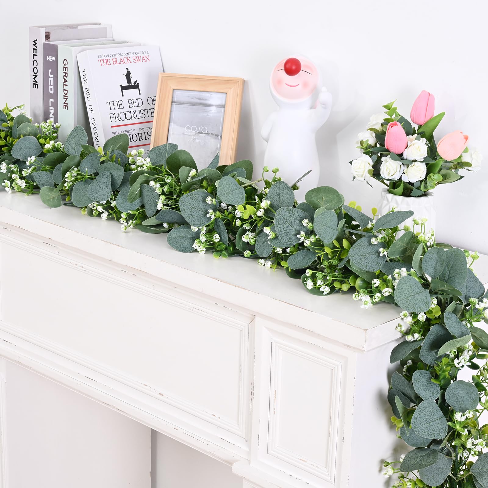 Waipfaru mantle decor garland easy to wipe clean and maintain.