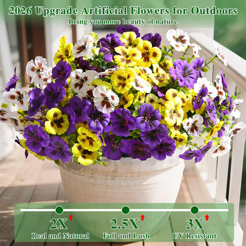 Waipfaru pansy bundle in dawn light highlighting UV-stable colors