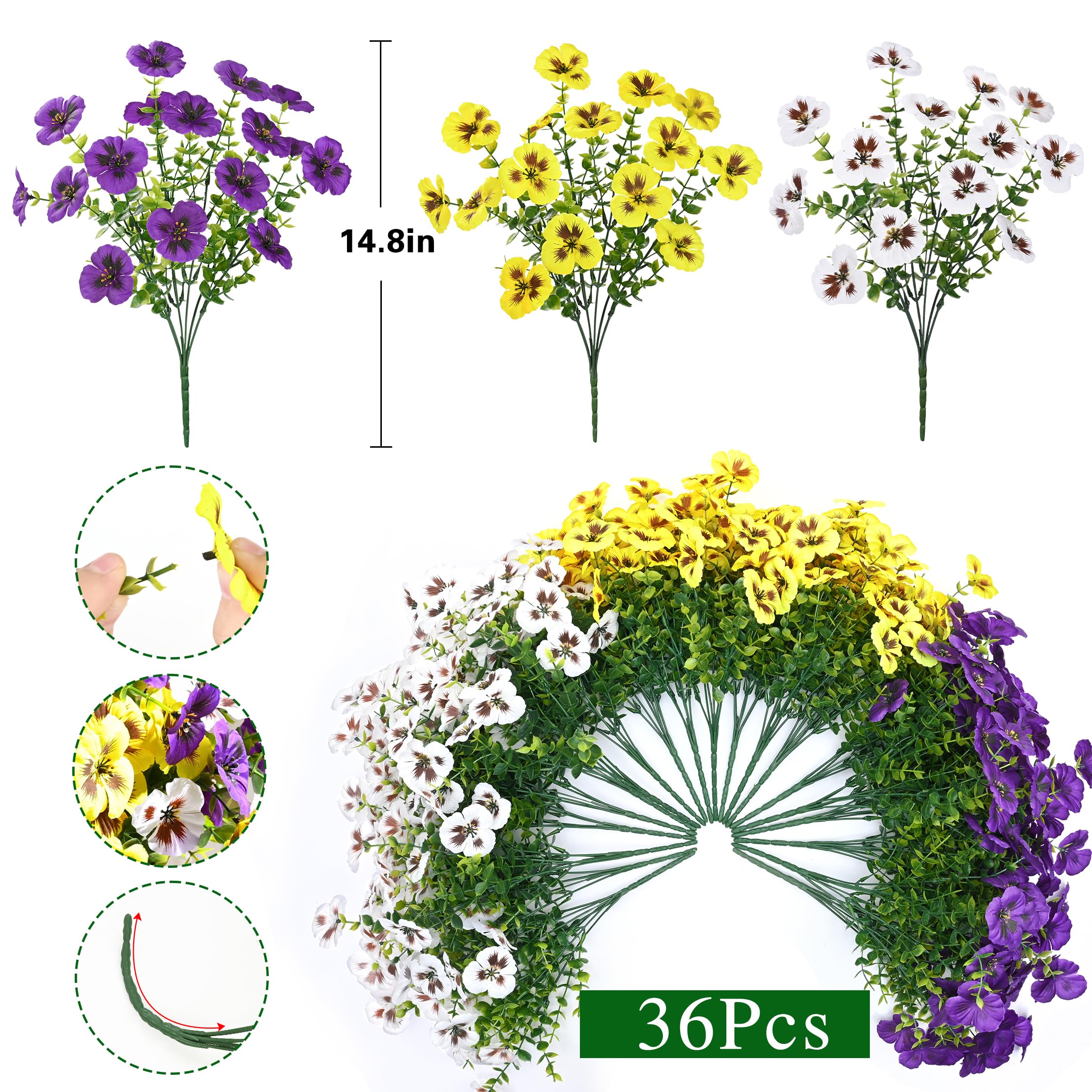 Waipfaru pansy bundle arranged for porch display with vibrant color