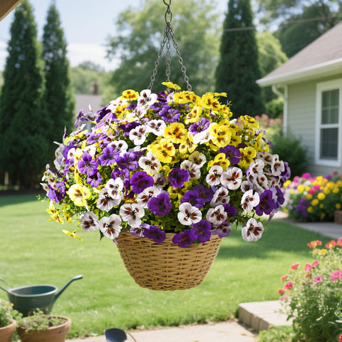 Waipfaru pansy collection for front door display with welcoming color