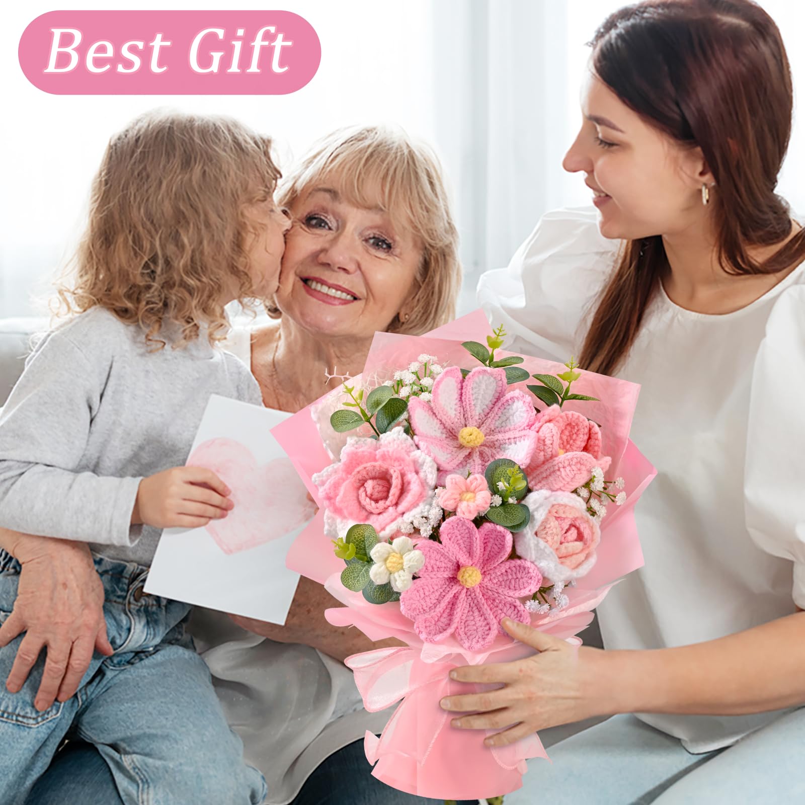 Waipfaru pointed roses and tulips arrangement highlights stitch-work and color harmony.