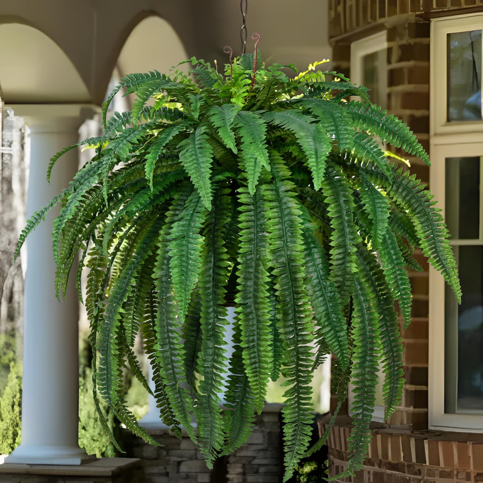 Waipfaru porch and garden decor fern enhancing curb appeal