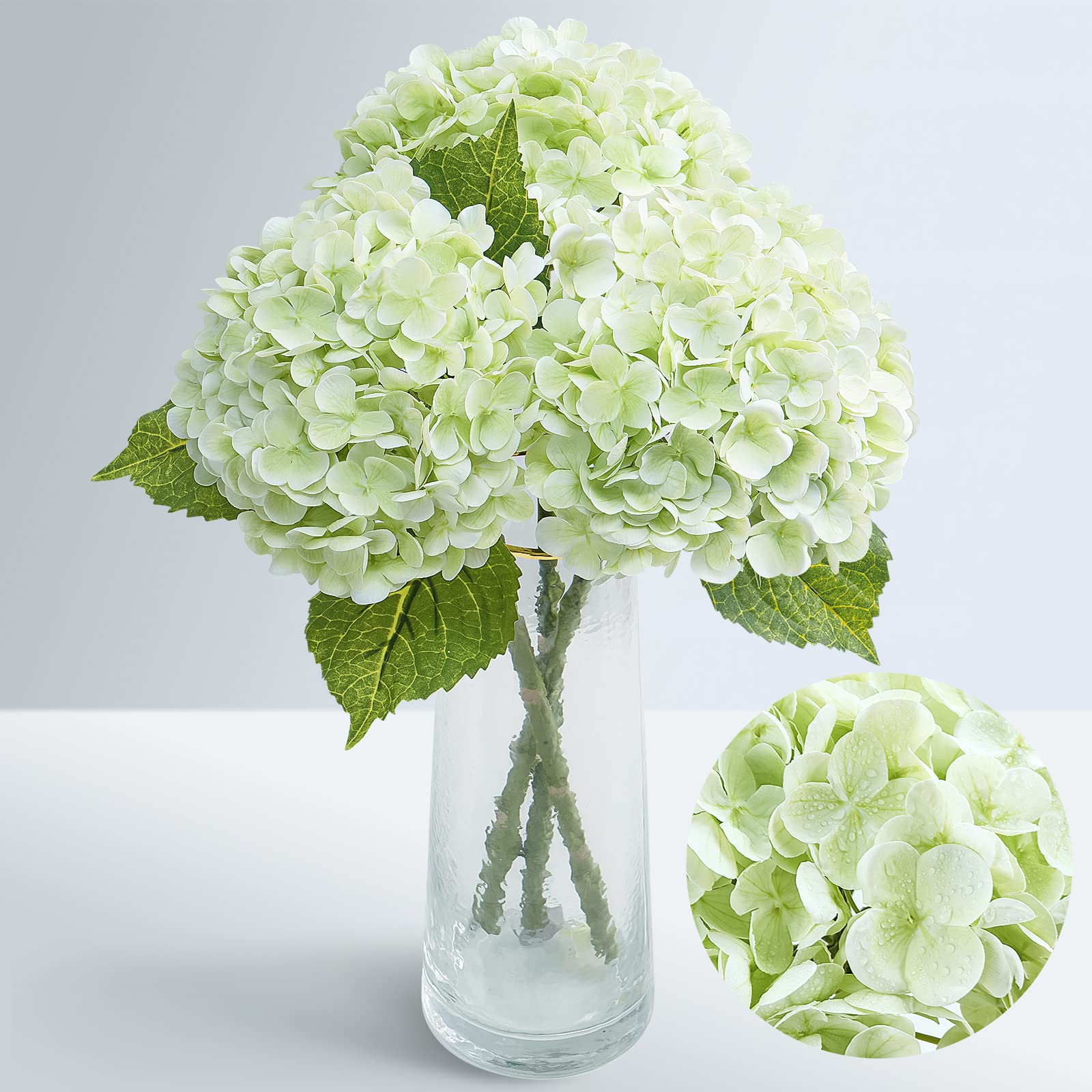 Waipfaru real touch hydrangea flowers with three heads for full centerpieces