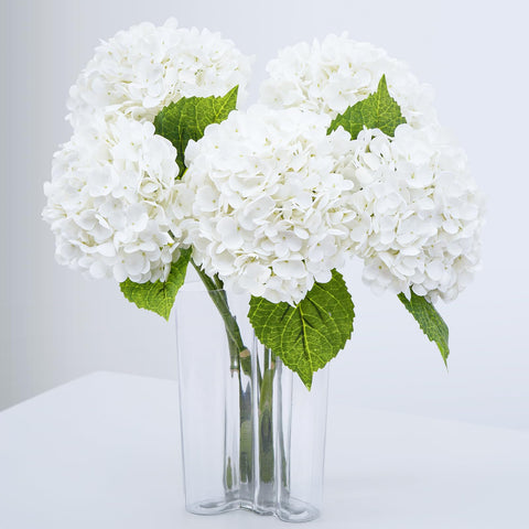 Waipfaru real touch white hydrangea 21in stem closeup lifelike texture for home decor
