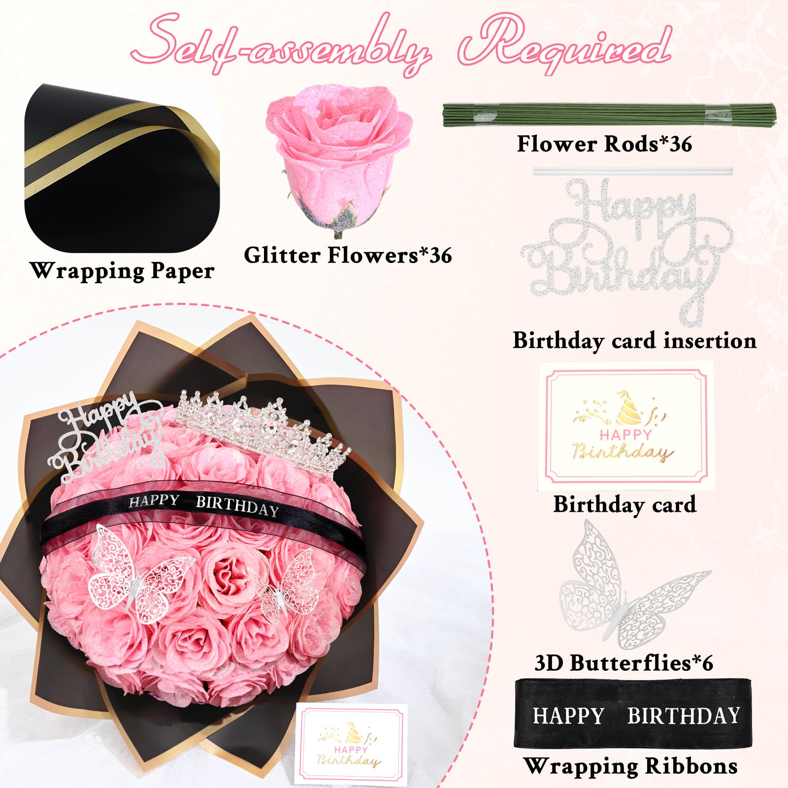 Waipfaru Rose bouquet greeting card, personalized notes enhance heartfelt gifting.