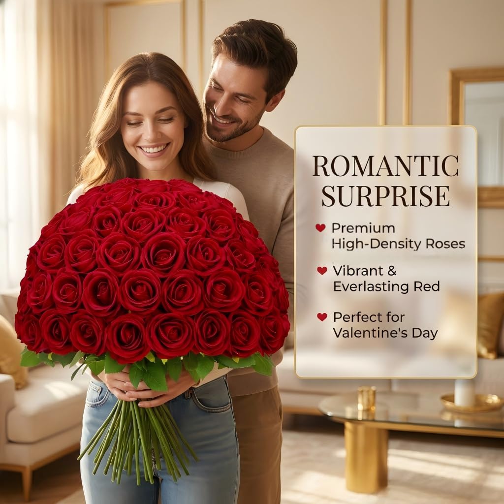 Waipfaru bendable rose stems enable flexible vase arrangements.
