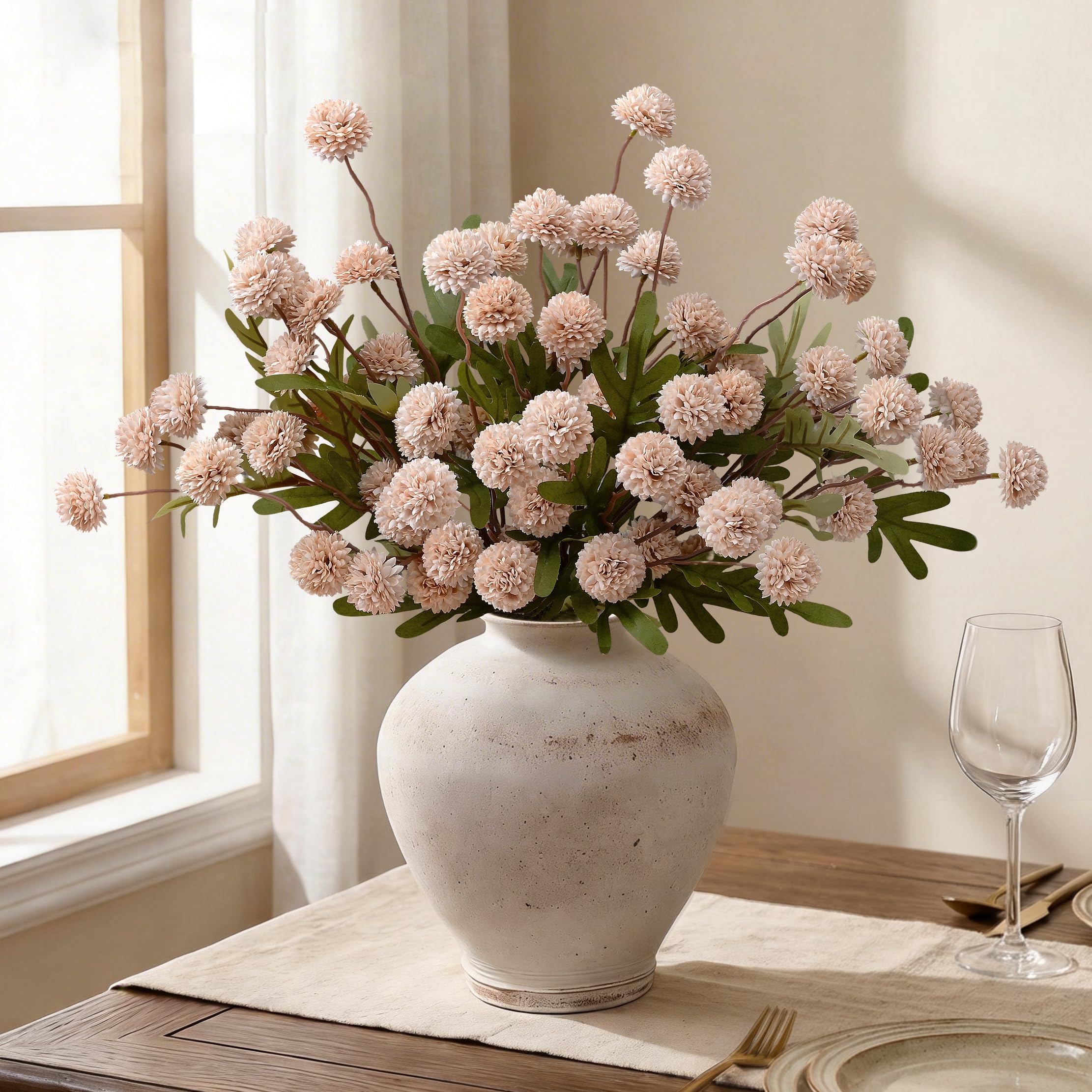 Waipfaru silk chrysanthemum bloom closeup highlights lifelike petals and durable form.