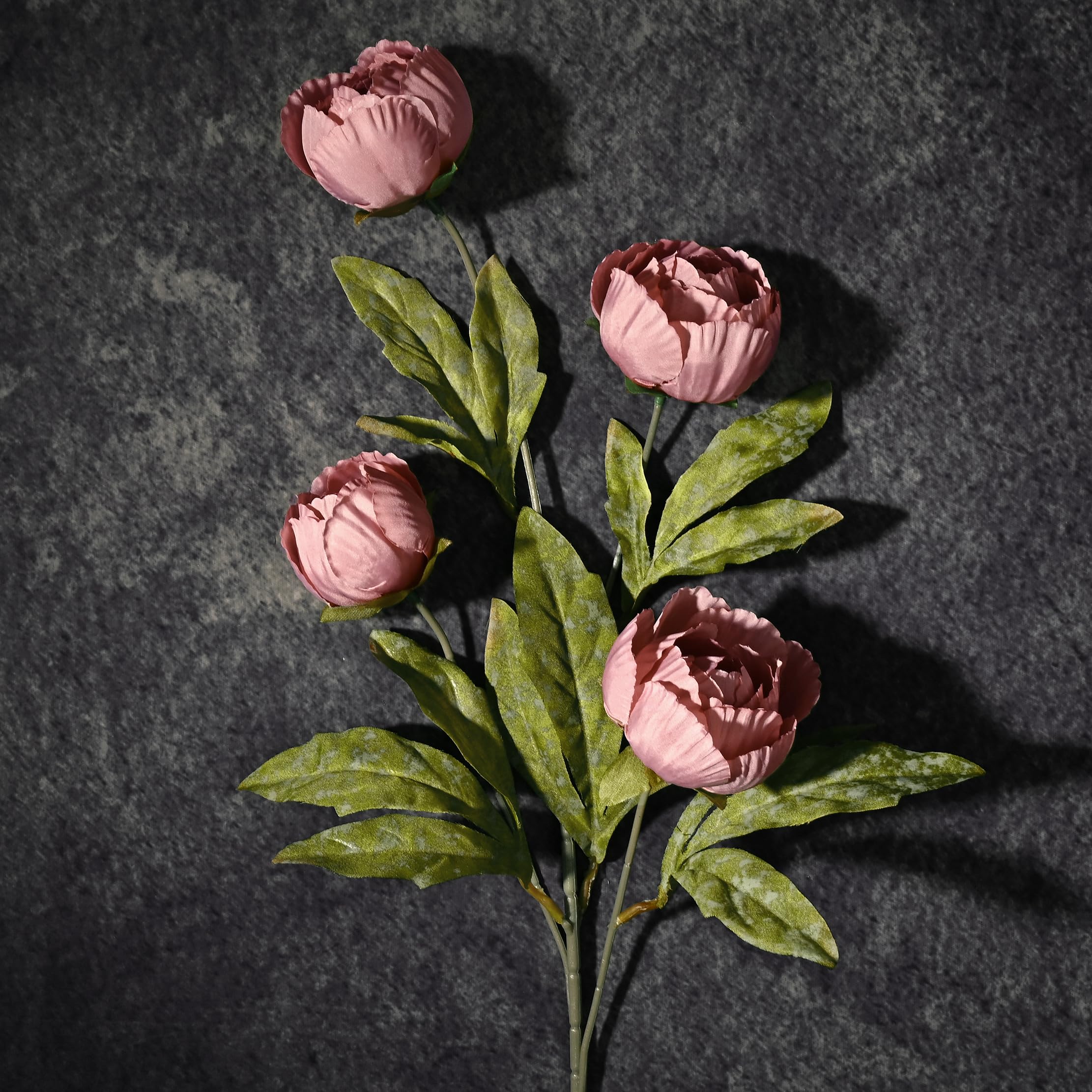 Waipfaru silk peonies closeup texture highlights premium petals.