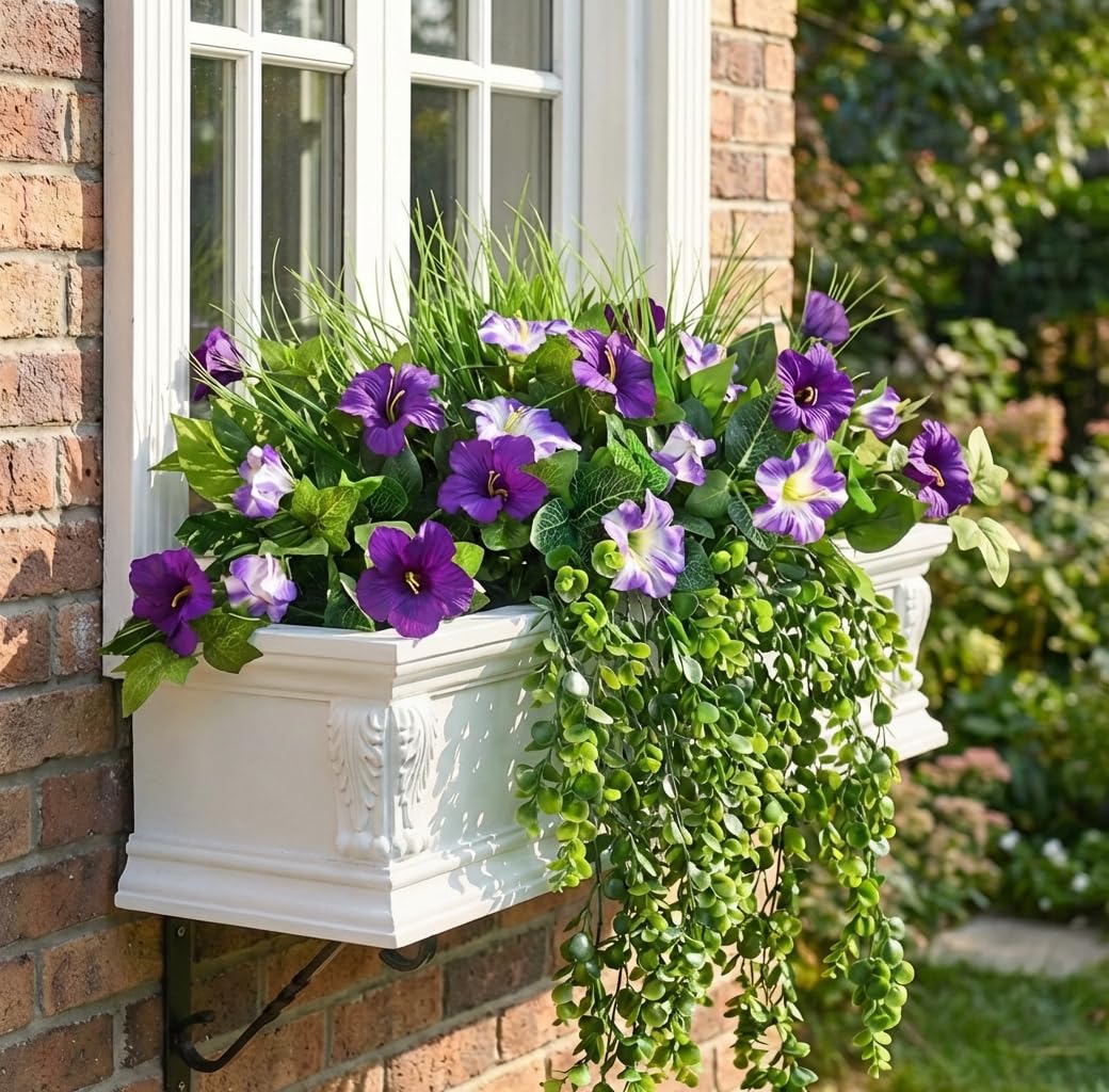 Waipfaru silk petunias realistic texture for lifelike indoor or outdoor display