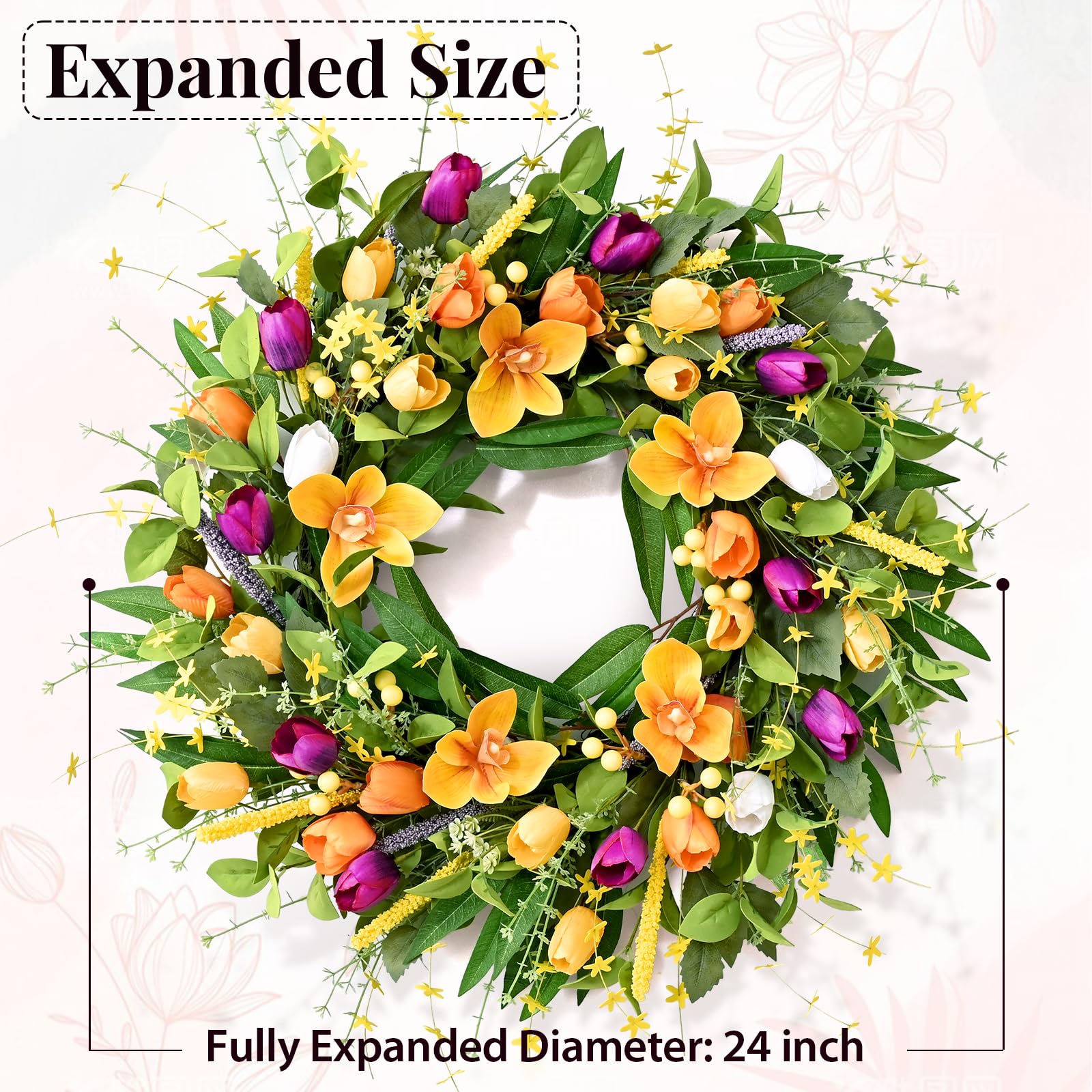 Waipfaru Spring Wreath easy maintenance with dusting keeps vibrance